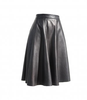 Women Midi Leather Skirt